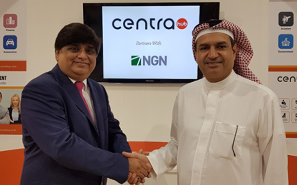 (L-R) Nisith Naik, CEO of Centra Hub and Yaqoob Al Awadhi, CEO of NGN International