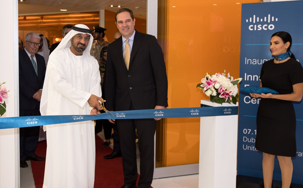 H.H. Sheikh Ahmed bin Saeed Al Maktoum, President of Dubai Civil Aviation Authority & Chuck Robbins, CEO, Cisco Inaugurates Cisco IXC