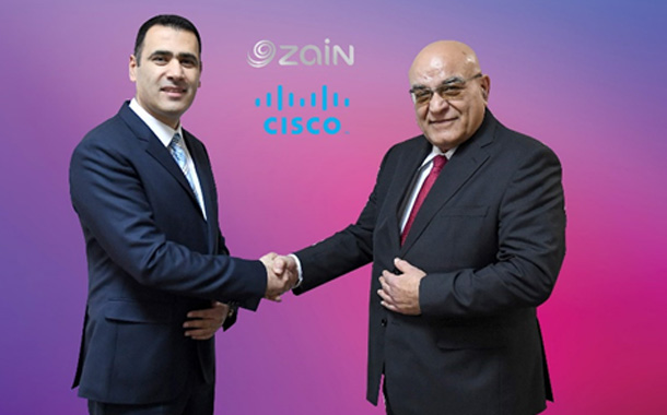 (L-R) - Jihad Khoueiry, Regional Sales Manager, Head of Sales for Zain Group at Cisco with Henri Kassab, Managing Director, International, Wholesale and Roaming, Zain Group