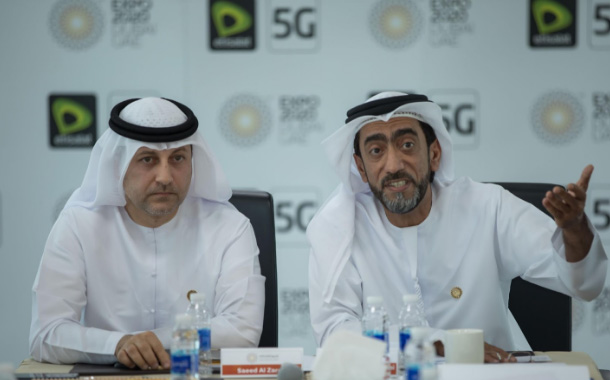 Expo 2020 executive Mohammad Al Hashemi with Etisalat executive Saeed Al Zarouni