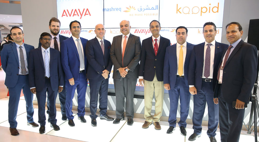 Second from right is Fadi Hani, Vice President – Middle East, Turkey & Africa, Avaya and fifth from right is Sandeep Chouhan, Head of Operations and Technology, Mashreq