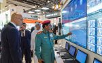 Visitors at Intersec, a trade fair for security, safety and fire protection