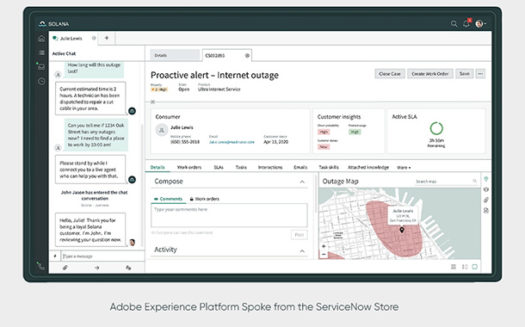 Adobe and ServiceNow have announced the availability of its partnership integration