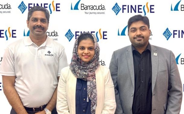 (Left to right) Eljo J P - Director & CBO - Finesse; Jasmina Chirammal - Distribution & Channel Manager UAE, Oman- Barracuda; Shahanavas Mohammed - Business Development Manager- Finesse.