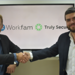 (Left to Right) Cameron Collins, CEO, Workfam; Mitchell Mobayed, Co-Founder, Truly Secure.