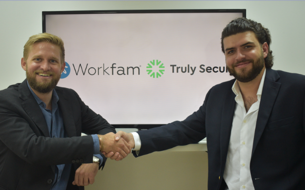 (Left to Right) Cameron Collins, CEO, Workfam; Mitchell Mobayed, Co-Founder, Truly Secure.