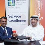 (L-R) Raj Mistry, EVP- EMEA, Automation Anywhere and Nasir Al Nabhani, Chief Executive Officer, MDC BMS