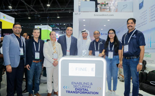 (Left to right) Bobby Thomas, Head of Emerging Technologies, Finesse; Samer Dlikan, Chief Technology Officer, Finesse; Soufiane Yaaqoubi, Head of Marketing, Imdaad; Mohamed Elalfy, Director, Information Technology, Imdaad; Marwan Othman, Executive Director, Human Capital and Administration, Imdaad; Sunil Paul. Co-Founder & MD, Finesse; Megha Shastri, AVP-Sales, Finesse; Eljo J P, Chief Business Officer & Director, Finesse