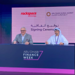 (Left to right) George Pawlyszyn, General Manager, Middle East and Africa (MEA), Rackspace Technology and Abdullah Al Qubaisi, Director of Technology Services, ADGM.