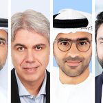 (Left to right) H.E. Eng. Jamal Salem Al Dhaheri, MD and CEO of Abu Dhabi Airports; Hani El Assaad, President Middle East & Africa, SITA; Ibrahim Al Mannaee, Chief Executive Officer, NEXT50; Osama Al Makharmeh, Executive Director, IDEMIA, UAE.