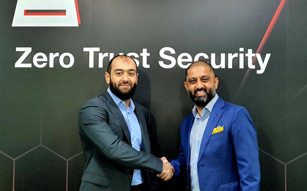 (Left to right) Motaz Al Mohamady, Head of Channel Sales Middle East, Turkey, and Africa, NetWitness and Avinash Advani, Founder and CEO, CyberKnight.