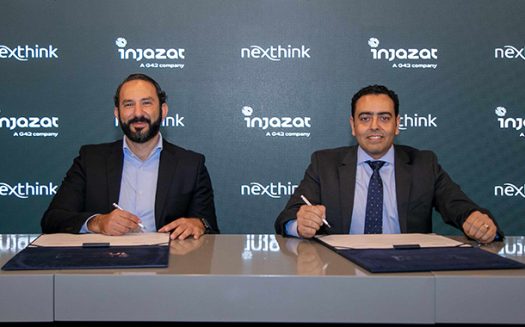 (Left to right) Usama Dahabiyeh, CEO, Injazat and Maged Eid, VP of META, Nexthink.