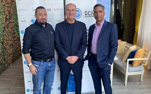 (Left to right) Charbel Zreiby Founder & Managing partner LITT FZ Co, President of ILCI MEA ; John Mattone, CEO and Founder of John Mattone Companies and Intelligent Leadership Coaching International (ILCI) and Tushar Sahoo, CEO of GEC Media Group.