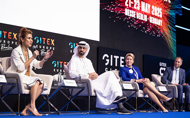 Panellists speaking at the GITEX EUROPE 2025 announcement at the 43rd GITEX GLOBAL, at DWTC