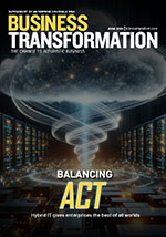 Magazine cover showing Hybrid IT concept with cloud, on-prem, and edge technology icons