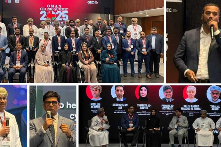 Collage of CIO 200 Oman 2025 event showing keynote speakers, collaborative LEGO activity, and channel leaders in action