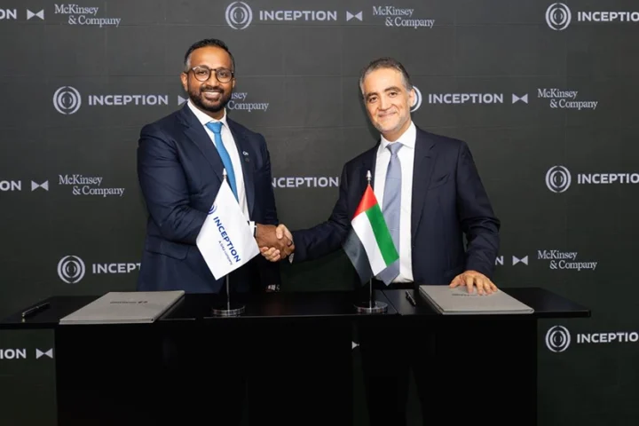 Ashish Koshy, CEO of Inception and Gassan Al-Kibsi, the chair and managing partner for McKinsey in the Middle East, Africa, Central Asia and Turkey