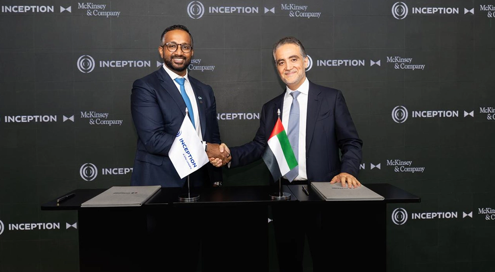 Ashish Koshy, CEO of Inception and Gassan Al-Kibsi, the chair and managing partner for McKinsey in the Middle East, Africa, Central Asia and Turkey