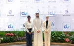 Seneca Cottom, Head of Sustainability at Alshaya Group; Jasim Al Awadi - Chief ICT Officer at du; Petra Schirren,President Gulf at Ericsson Europe, Middle East and Africa at the signing.