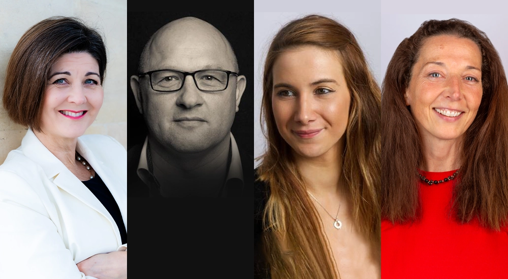 (Left to right) Team members of Resilient Leaders Elements: Rachel Cooper, Co-founder and CEO; Richard Greatorex, Commercial and Marketing Director; Nina Dannan, Creative and Innovation Director; Bee Fisher, Head of Marketing