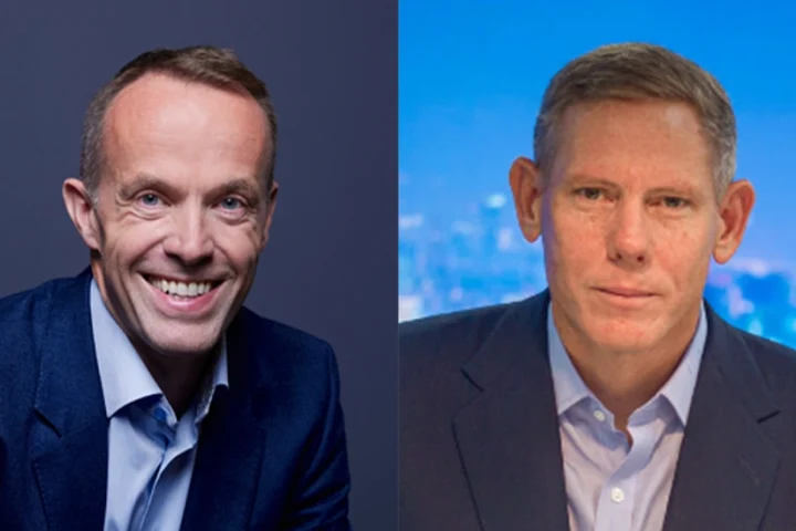 (L-R) Mark Moffat, CEO, IFS and Caspar Herzberg, CEO, AVEVA