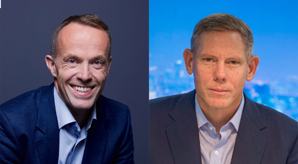 (L-R) Mark Moffat, CEO, IFS and Caspar Herzberg, CEO, AVEVA