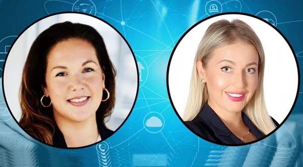 (L-R) Kristen Knight, VP of Channel Sales at Portnox and Anastasia Platon, Director - Regional Channel MEA at QBS Software Middle East