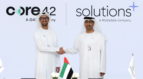 (L-R) Talal M. Al Kaissi, Chief Executive Officer, Core42 and Nasir Al Nabhani, Managing Director, Solutions+
