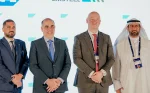 (L-R) SAP UAE’s Eddy Azar, Senior Manager, Strategic Industries, and Marwan Zeineddine, Managing Director, with EMSTEEL’s Vladimir Arshinov, Group CTO, and Ahmed Alhosani, Director, IT and Business Solutions.