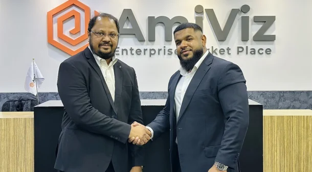 (L-R) Ilyas Mohammed, COO at Amiviz and Mohamed Karim, Regional Sales Director Country Manager (META) at Cyberhaven.