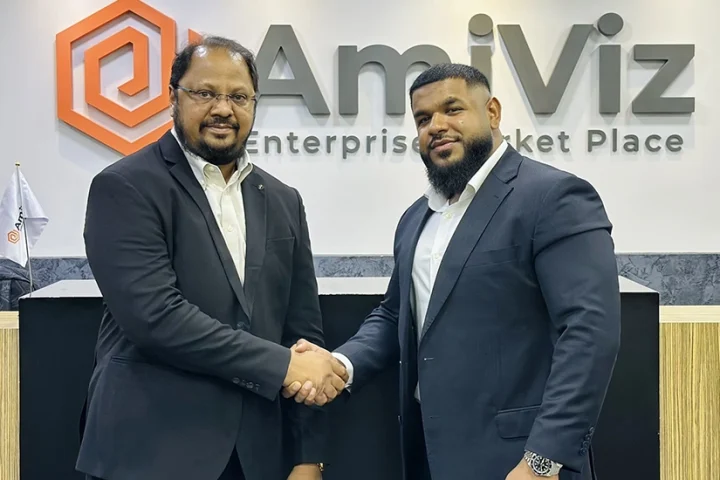 (L-R) Ilyas Mohammed, COO at Amiviz and Mohamed Karim, Regional Sales Director Country Manager (META) at Cyberhaven.