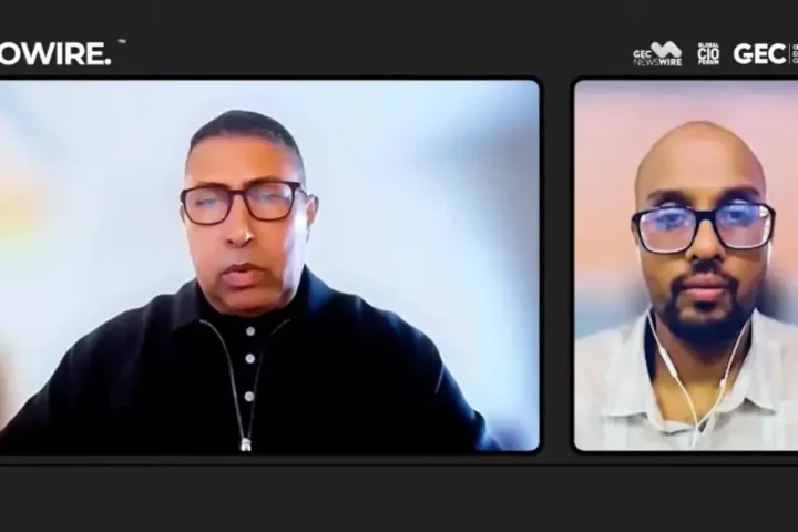 (L) Arun Shankar from Global Enterprise Connect (R) Vaisakh T R, Founder & CEO of Prophaze