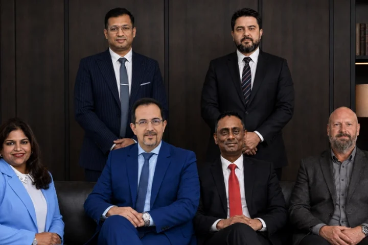 (L-R) Nandini Sapru, General Manager GCC, Mo Mobasseri CEO META & Eurasia, Praven Pillay, General Manager Africa, Levent Ozdyai General Manager Eurasia, Standing from right: Ugur Ucanok General Manager Turkey, Mir Hamid Ali, General Manager North and East Africa.