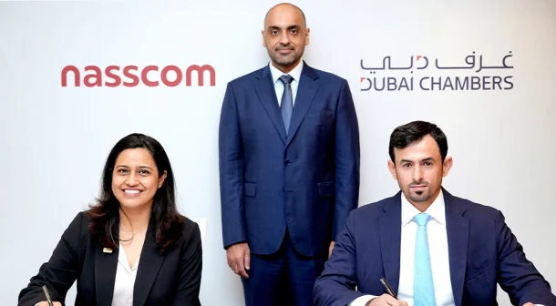 The MoU with NASSCOM was signed by Salem AlShamsi, Executive Vice President of International Relations at Dubai Chambers, in the presence of H.E. Mohammad Ali Rashed Lootah, President and CEO of Dubai.