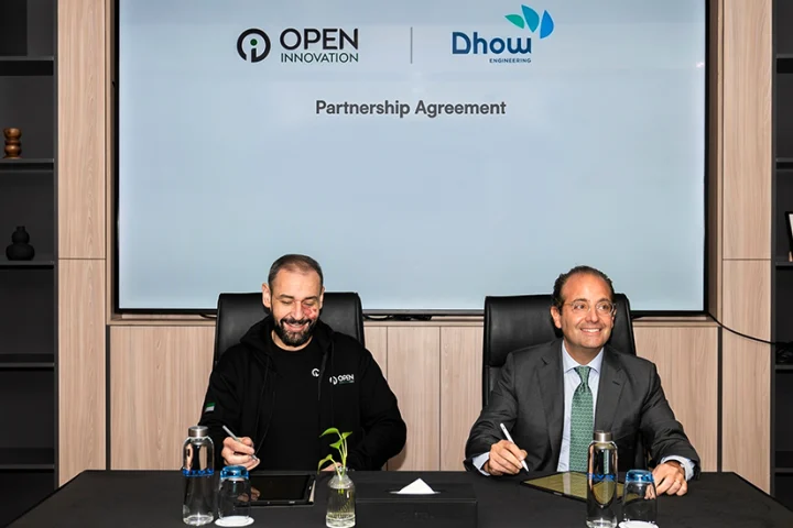 (L-R) Dr. Abed Benaichouche, Co-Founder and Chief Executive Officer, Open Innovation AI and Joe Chidiac, Group Chief Executive Officer, Dhow International Holding.