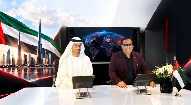(L-R) HE Dr Mohamed AI Kuwaiti, Head of Cyber Security for the UAE Government and Beenu Arora, Co-Founder and CEO, Cyble.
