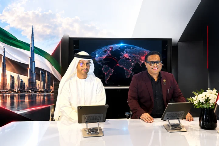 (L-R) HE Dr Mohamed AI Kuwaiti, Head of Cyber Security for the UAE Government and Beenu Arora, Co-Founder and CEO, Cyble.