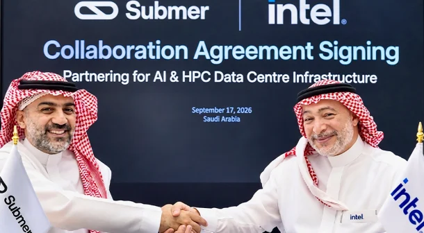 (L-R) Khalid Aljamed, General Manager, Middle East, Africa and Turkey, Submer and Ahmad Alabduljabbar, General Manager, Saudi Arabia, Intel.
