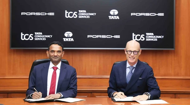 (L-R) K. Krithivasan, CEO and Managing Director, Tata Consultancy Services and Dr Michael Leiter, CEO, Porsche.