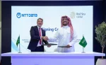 (L-R) Rami Beidas, Managing Director, Saudi Arabia at NTT DATA and Sultan Moraished, Group Head of Technology and Corporate Excellence of Red Sea Global.