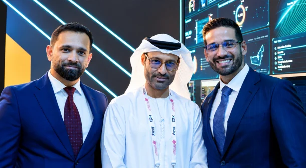 (L-R) Shams Hasan, VP of Sales at SCCME; Dr Mohamed Al Kuwaiti, Head of Cyber Security for the United Arab Emirates; and Daniel Valle, CEO at SCCME.