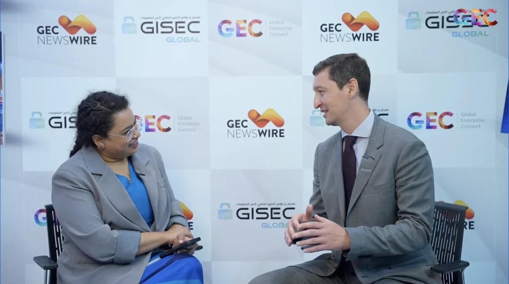 (L-R) Sindhu V Kashyap, Editor, GEC Media and Standfirst: Dmitry Volkov, CEO of Group-IB, told , at GISEC.