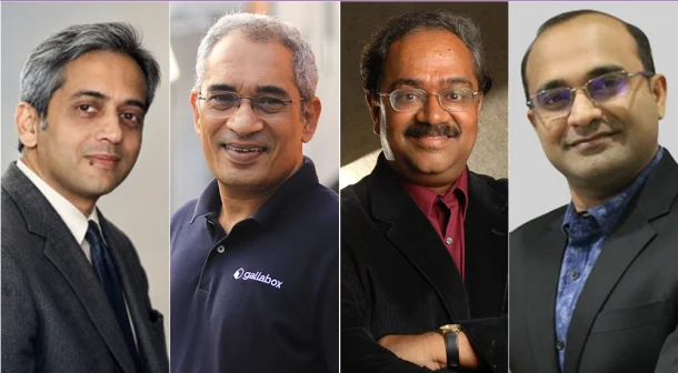 (L-R) Venky Nayar, Founder CEO, Tarsyer Insights | Karthik Jagannathan, CEO Co-founder, Gallabox | Ramanan Ramanathan, Mission Governing Board Member of the IndiaAI Mission, Government of India | Jay Vora, CEO, Serpent Consulting Services.