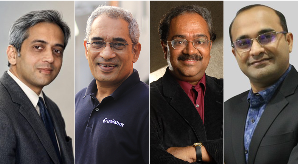 (L-R) Venky Nayar, Founder CEO, Tarsyer Insights | Karthik Jagannathan, CEO Co-founder, Gallabox | Ramanan Ramanathan, Mission Governing Board Member of the IndiaAI Mission, Government of India | Jay Vora, CEO, Serpent Consulting Services.